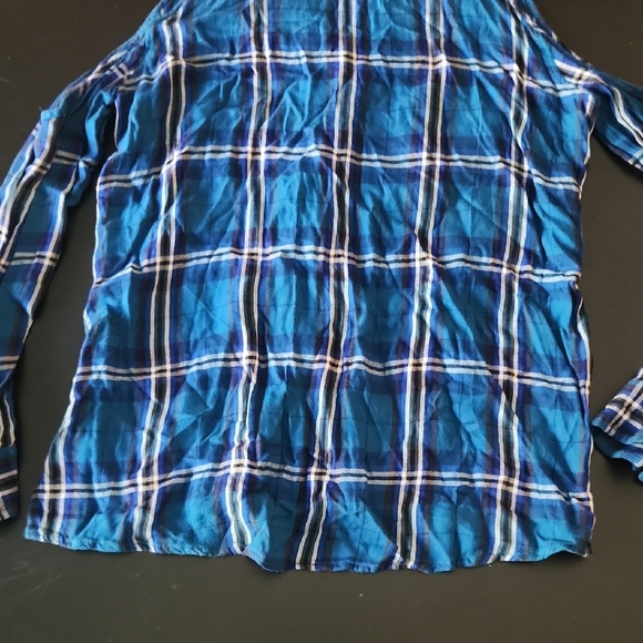 Express Blue Plaid Button Down Shirt - Picture 8 of 10